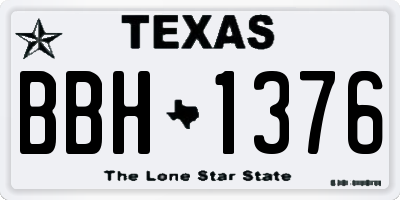 TX license plate BBH1376