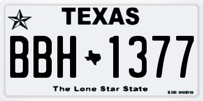 TX license plate BBH1377
