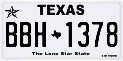 TX license plate BBH1378