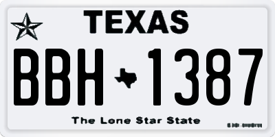 TX license plate BBH1387