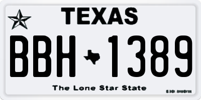 TX license plate BBH1389