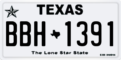 TX license plate BBH1391