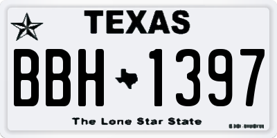 TX license plate BBH1397