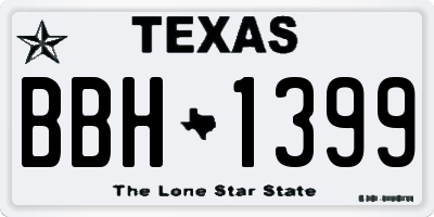 TX license plate BBH1399