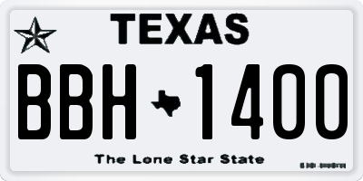 TX license plate BBH1400