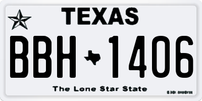 TX license plate BBH1406