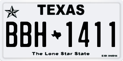 TX license plate BBH1411