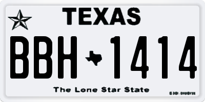 TX license plate BBH1414