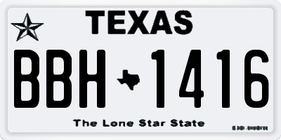 TX license plate BBH1416