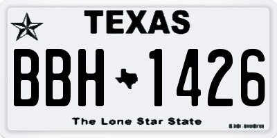 TX license plate BBH1426