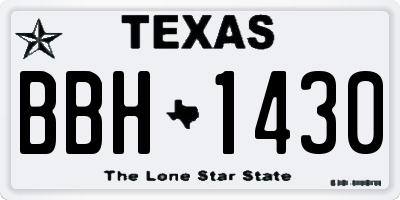 TX license plate BBH1430