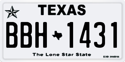 TX license plate BBH1431