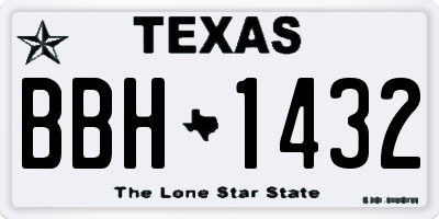 TX license plate BBH1432