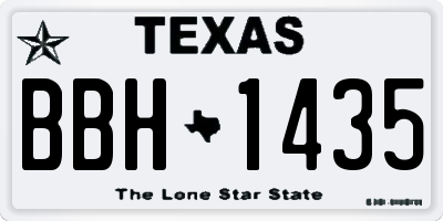 TX license plate BBH1435