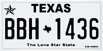 TX license plate BBH1436