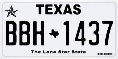 TX license plate BBH1437