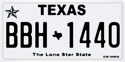 TX license plate BBH1440