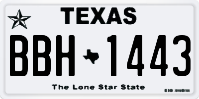 TX license plate BBH1443
