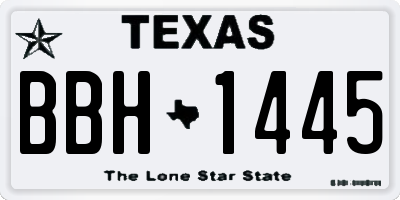 TX license plate BBH1445