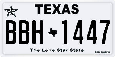 TX license plate BBH1447
