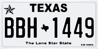 TX license plate BBH1449