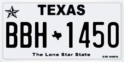 TX license plate BBH1450