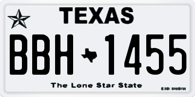 TX license plate BBH1455
