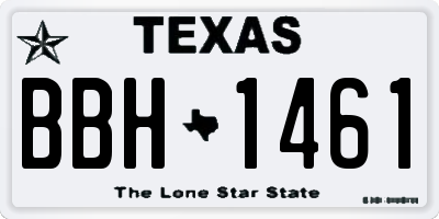 TX license plate BBH1461