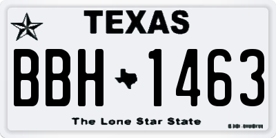 TX license plate BBH1463