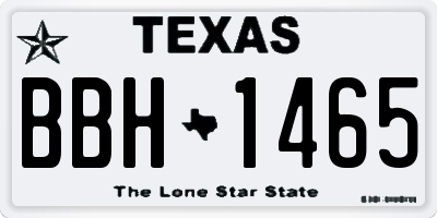 TX license plate BBH1465