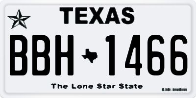 TX license plate BBH1466