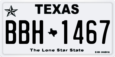 TX license plate BBH1467