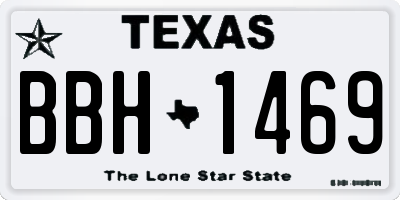 TX license plate BBH1469