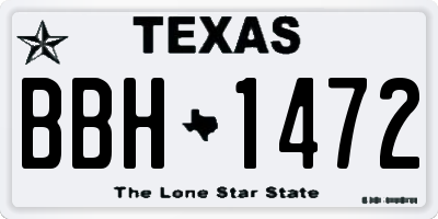 TX license plate BBH1472