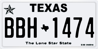 TX license plate BBH1474