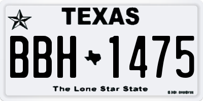 TX license plate BBH1475