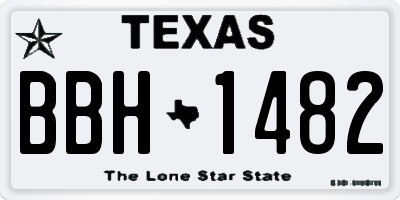 TX license plate BBH1482