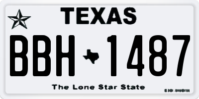 TX license plate BBH1487
