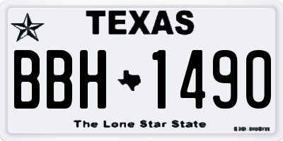 TX license plate BBH1490