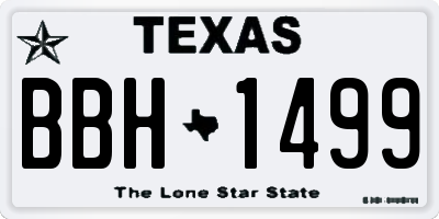 TX license plate BBH1499