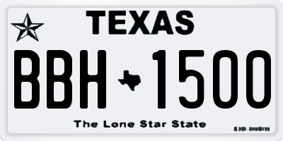 TX license plate BBH1500