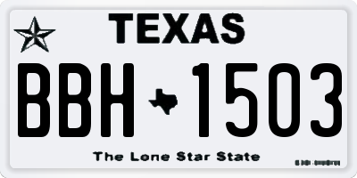 TX license plate BBH1503