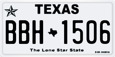 TX license plate BBH1506