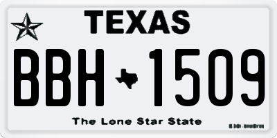 TX license plate BBH1509