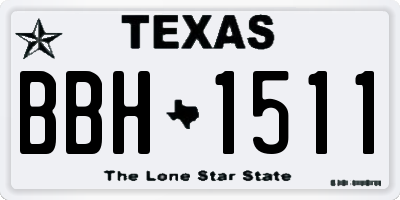 TX license plate BBH1511
