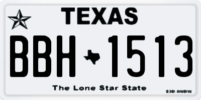 TX license plate BBH1513