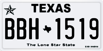 TX license plate BBH1519