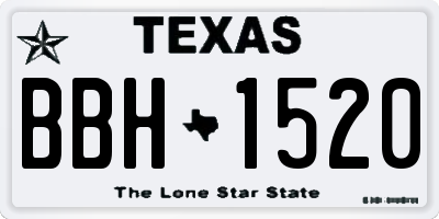 TX license plate BBH1520