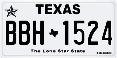 TX license plate BBH1524