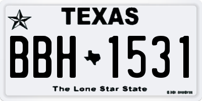 TX license plate BBH1531